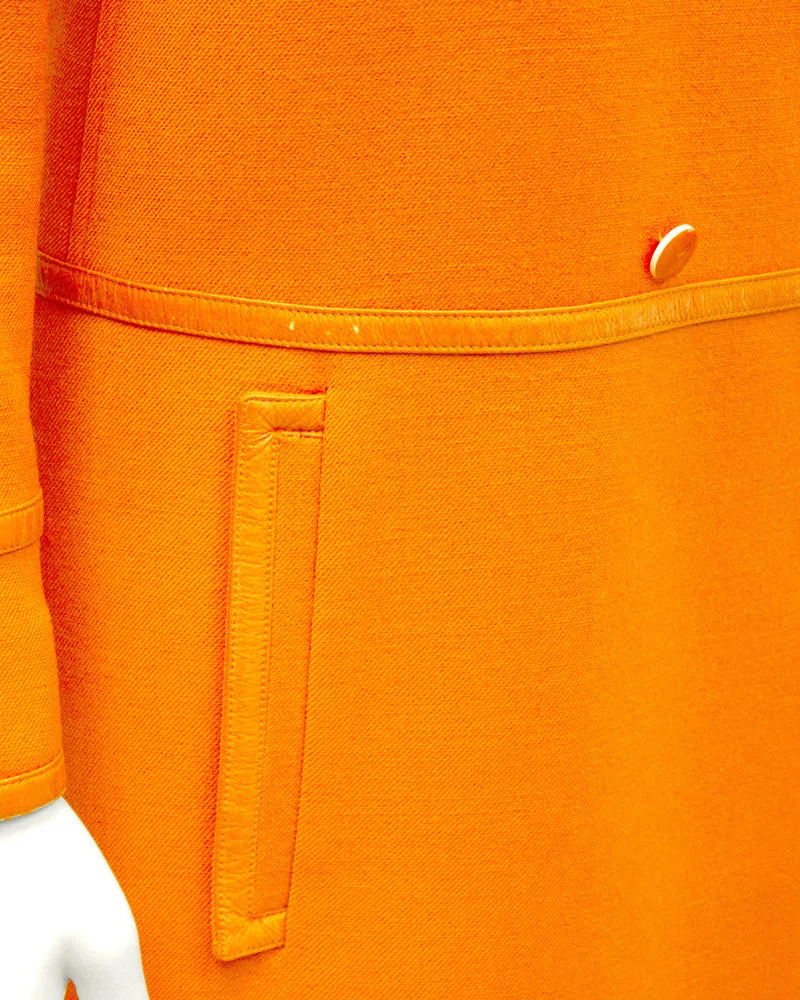 Orange Mod Coat with Vinyl Trim