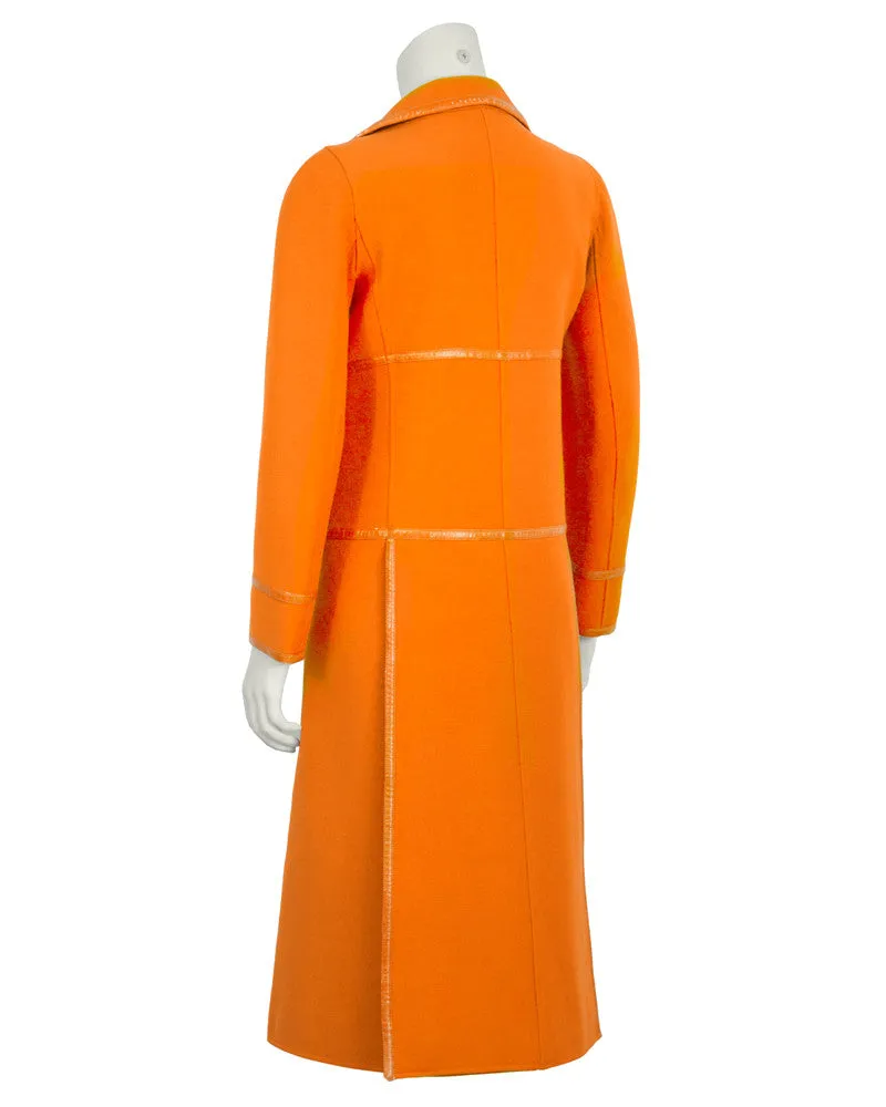 Orange Mod Coat with Vinyl Trim