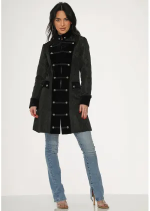 Orchid Bloom Artemis Jacquard Coat Black