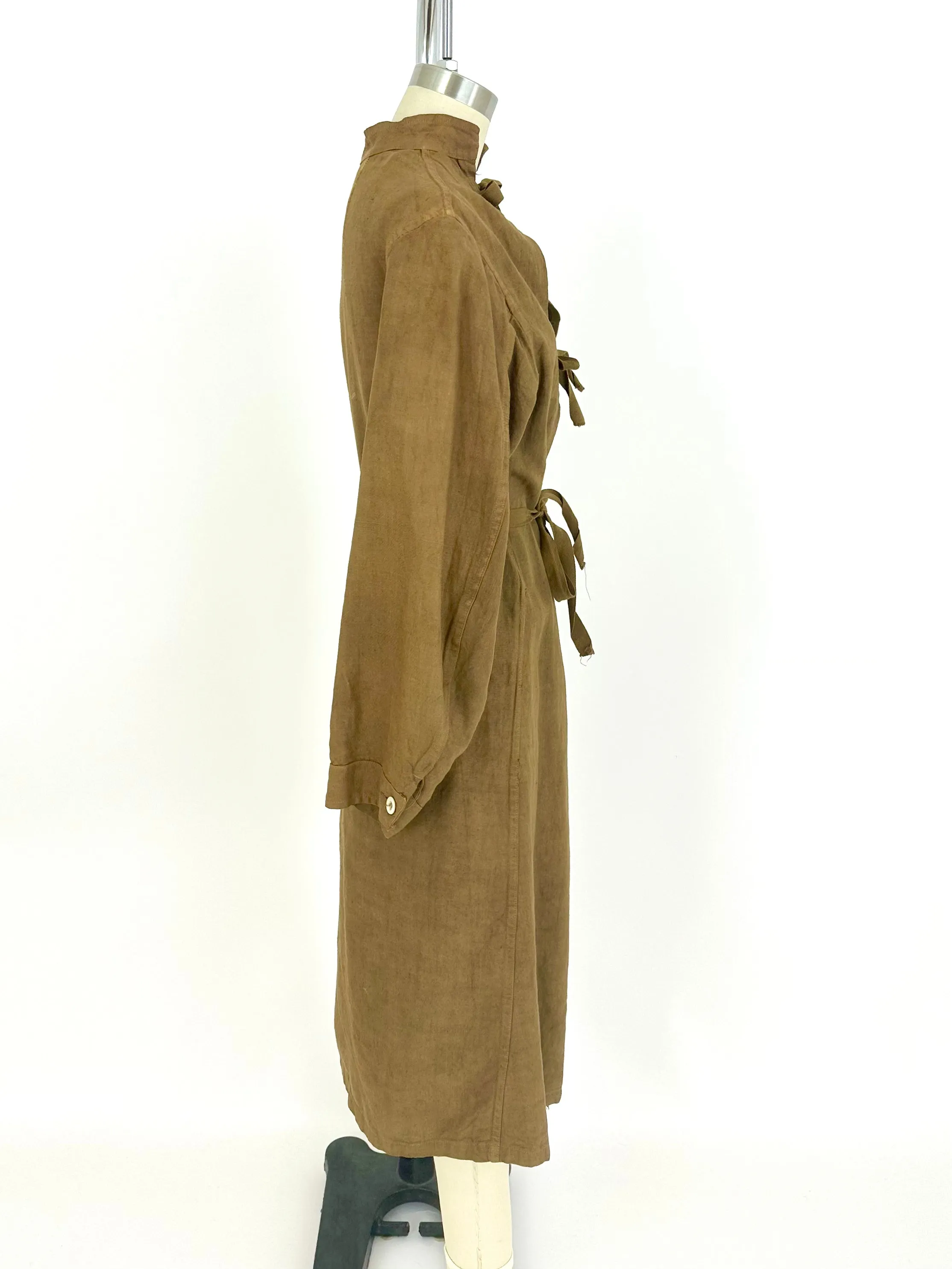 Overdyed Linen Long Coat