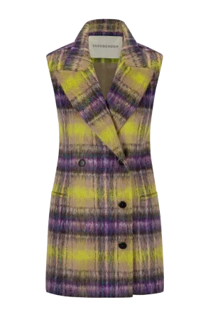 Oversized Tailored Mohair Check Vest