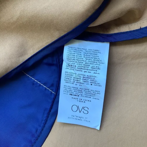 OVS beige oversize belted trench coat oversize Size EU M/L, fits XL