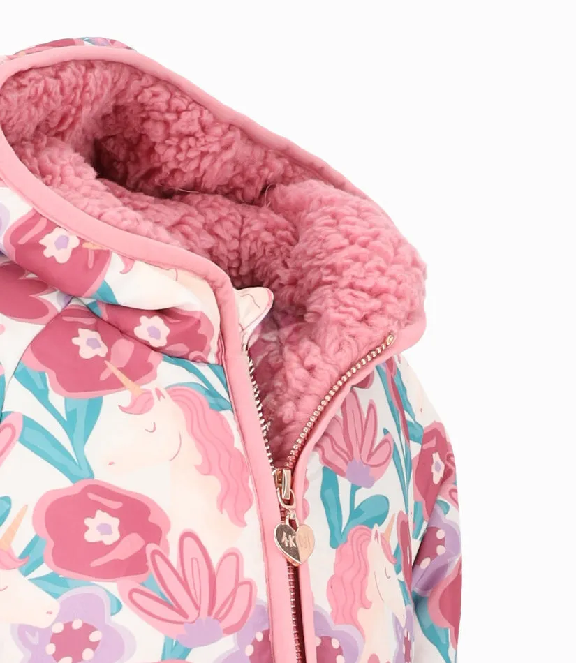 Parka bebé niña floreada