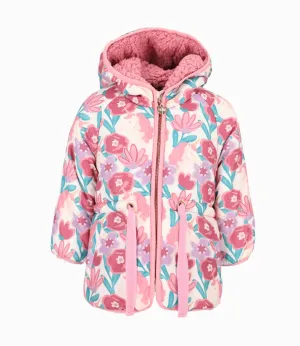 Parka bebé niña floreada