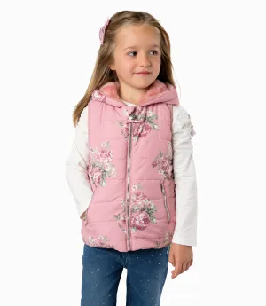 Parka Niña Floreada Sin Mangas