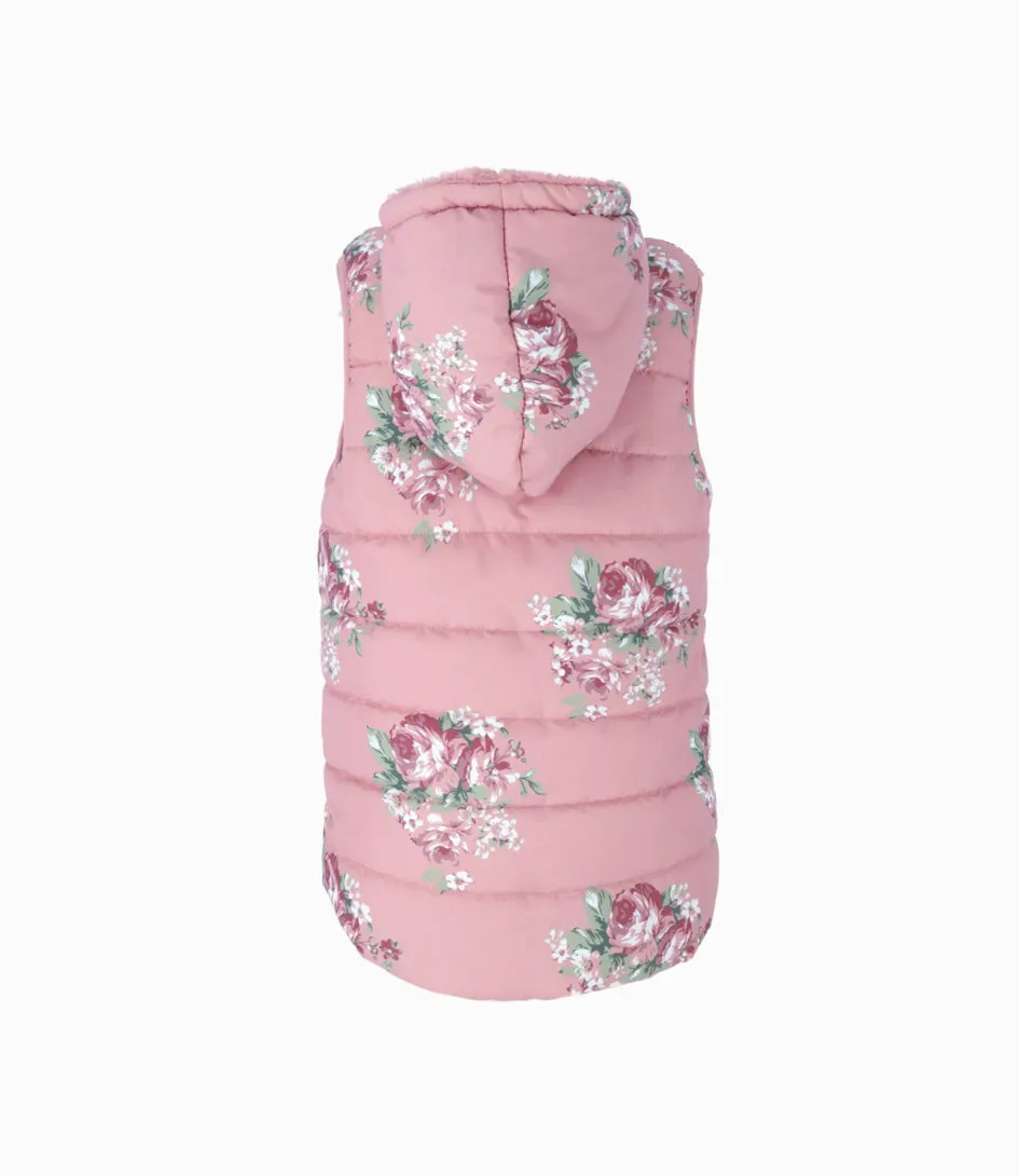 Parka Niña Floreada Sin Mangas