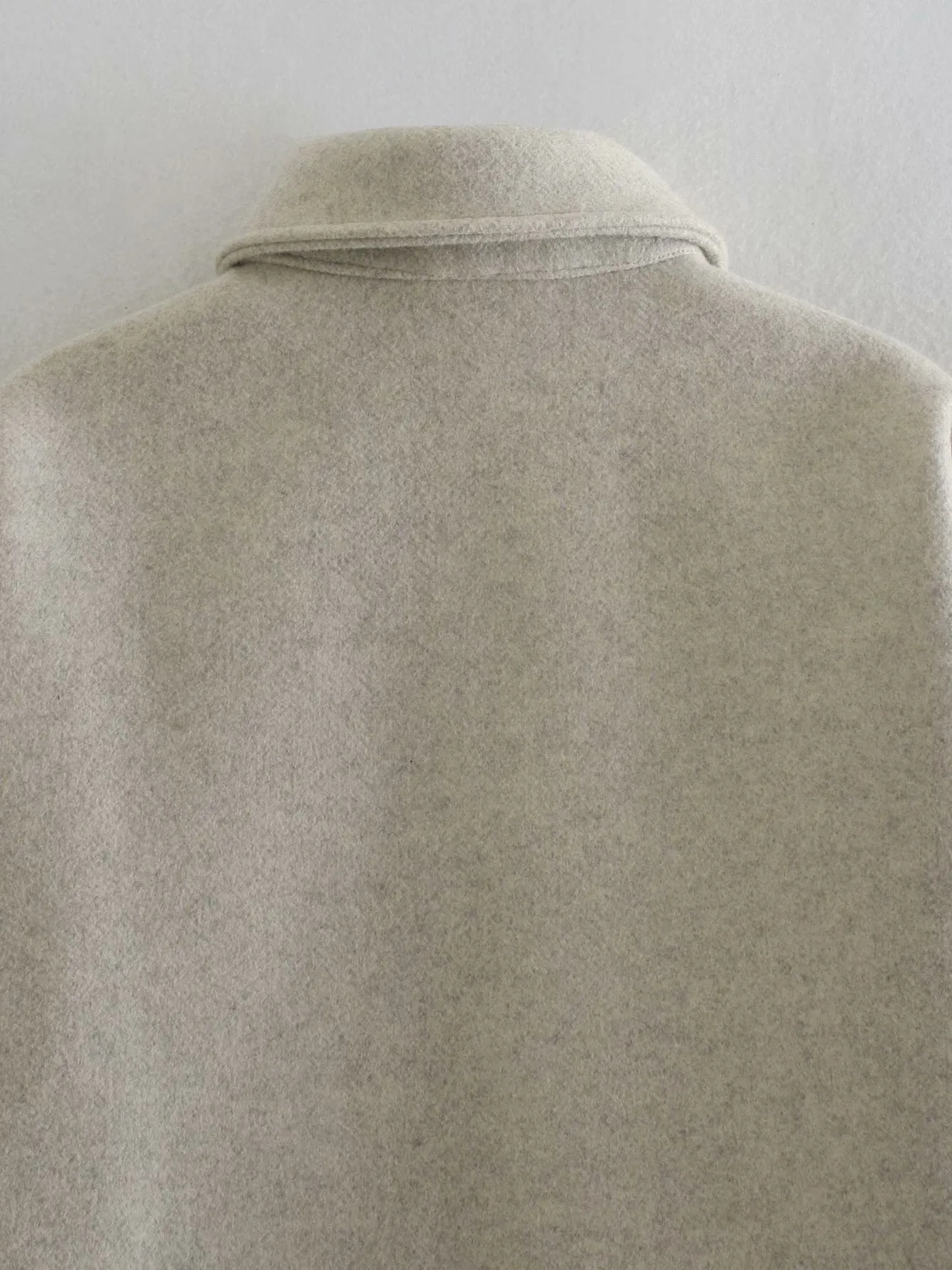 Pile Collar Pocket Single-breasted Woolen Outerwear Coat