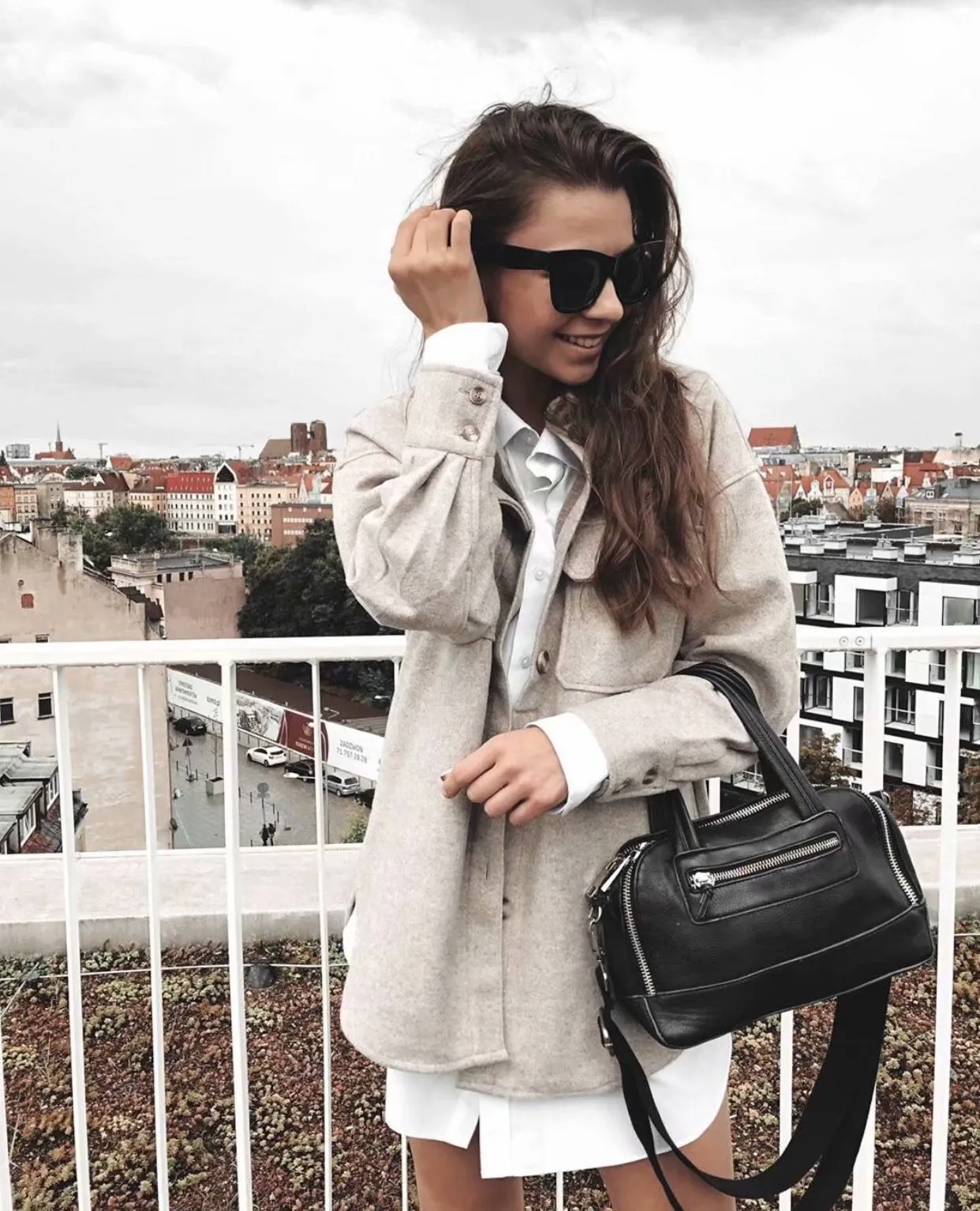 Pile Collar Pocket Single-breasted Woolen Outerwear Coat