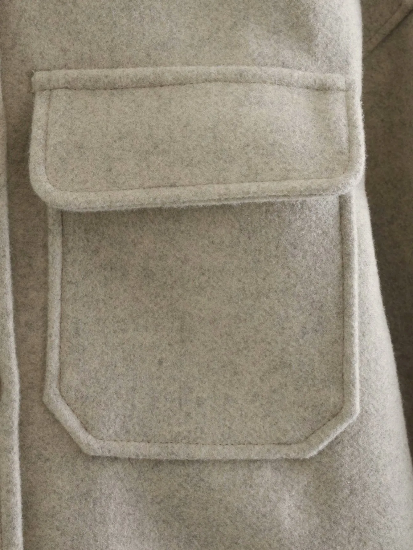 Pile Collar Pocket Single-breasted Woolen Outerwear Coat