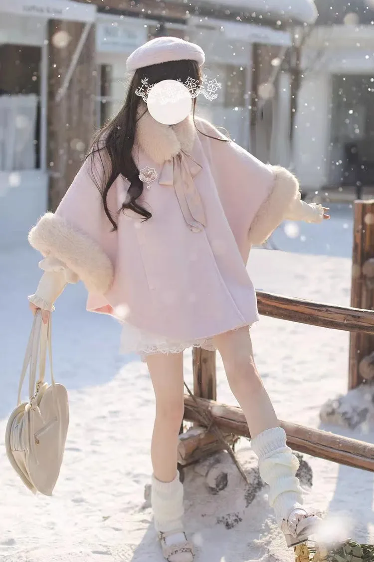 Pink [Bella] Long Sleeves Single Breasted Sweet Lolita Woolen Coat
