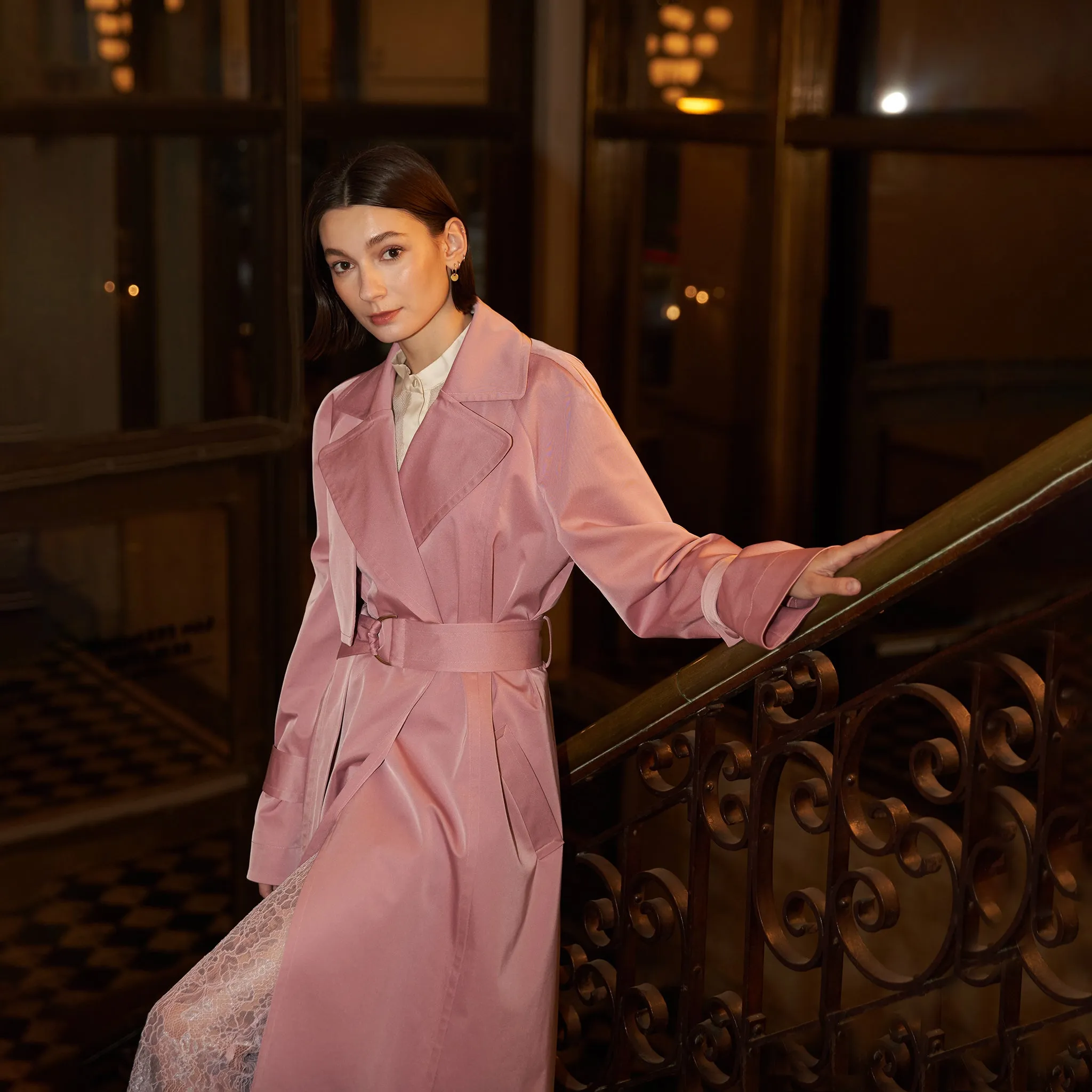 Pink Trench coat
