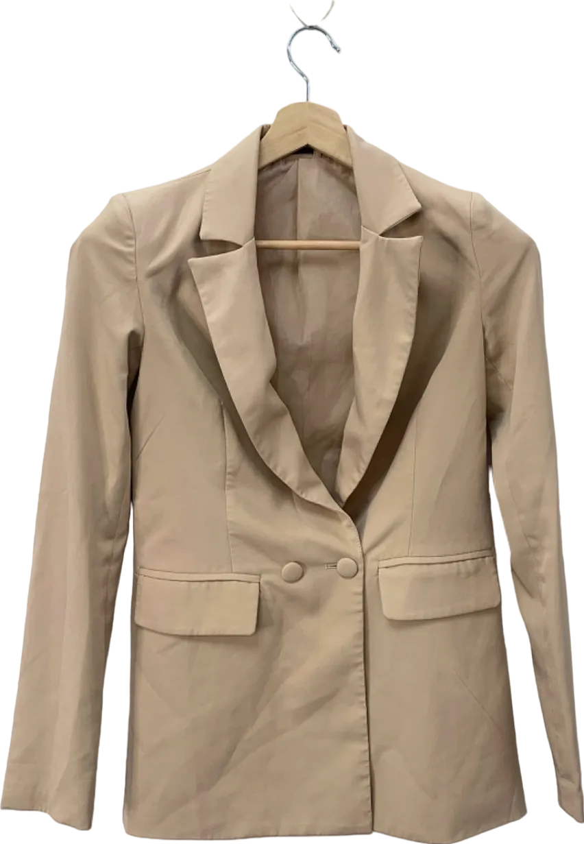 PrettyLittleThing Beige Tailored Blazer UK 4