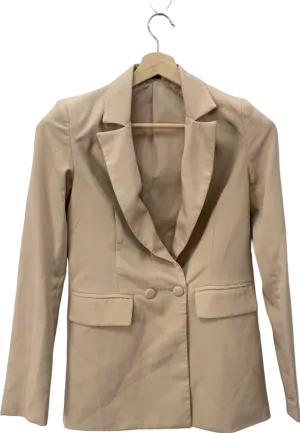 PrettyLittleThing Beige Tailored Blazer UK 4