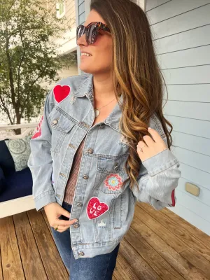 Queen of Hearts Denim Jacket by POL