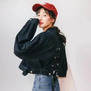 "BACK TIE DENIM" JACKET N082102