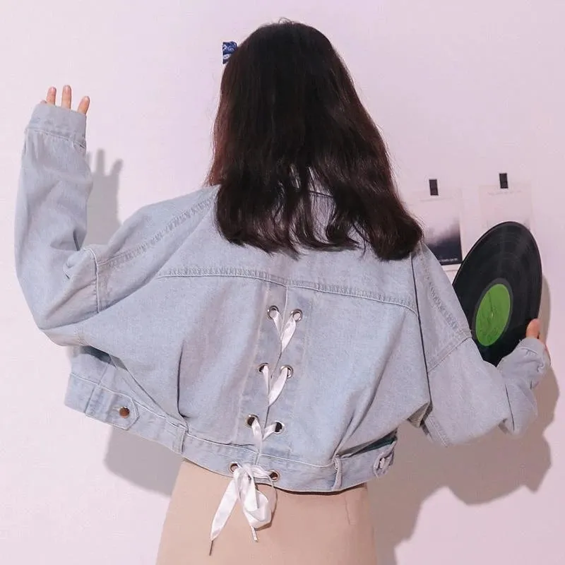"BACK TIE DENIM" JACKET N082102