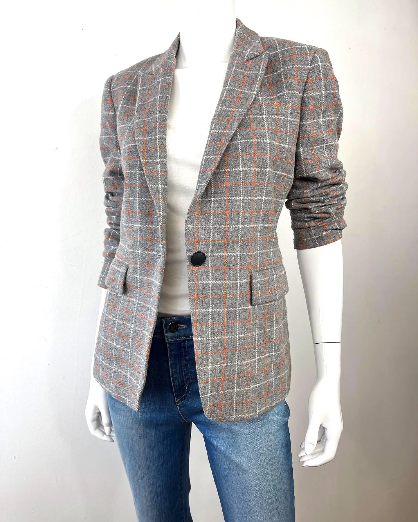 RAG & BONE RYLIE WOOL CHECK BLAZER