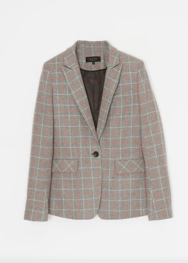 RAG & BONE RYLIE WOOL CHECK BLAZER