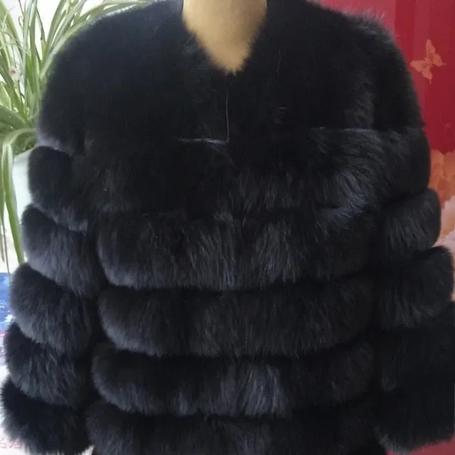 Real Fox Fur Jacket Natural Fur Coats Vest Real 2018 new style Long Coat Winter Warm Coat Natural fur coat Real Fox Fur Vest
