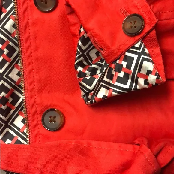 Red Orange Belted Trench Jacket Banana Republic