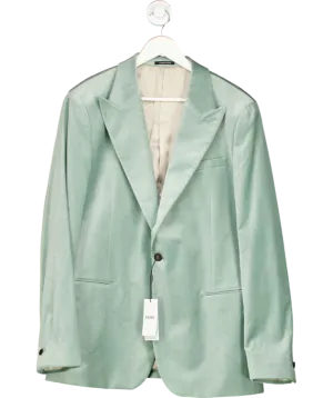 REISS Green Apsara Peak-lapel Single-breasted Stretch-velvet Blazer SZ 44 UK XXL