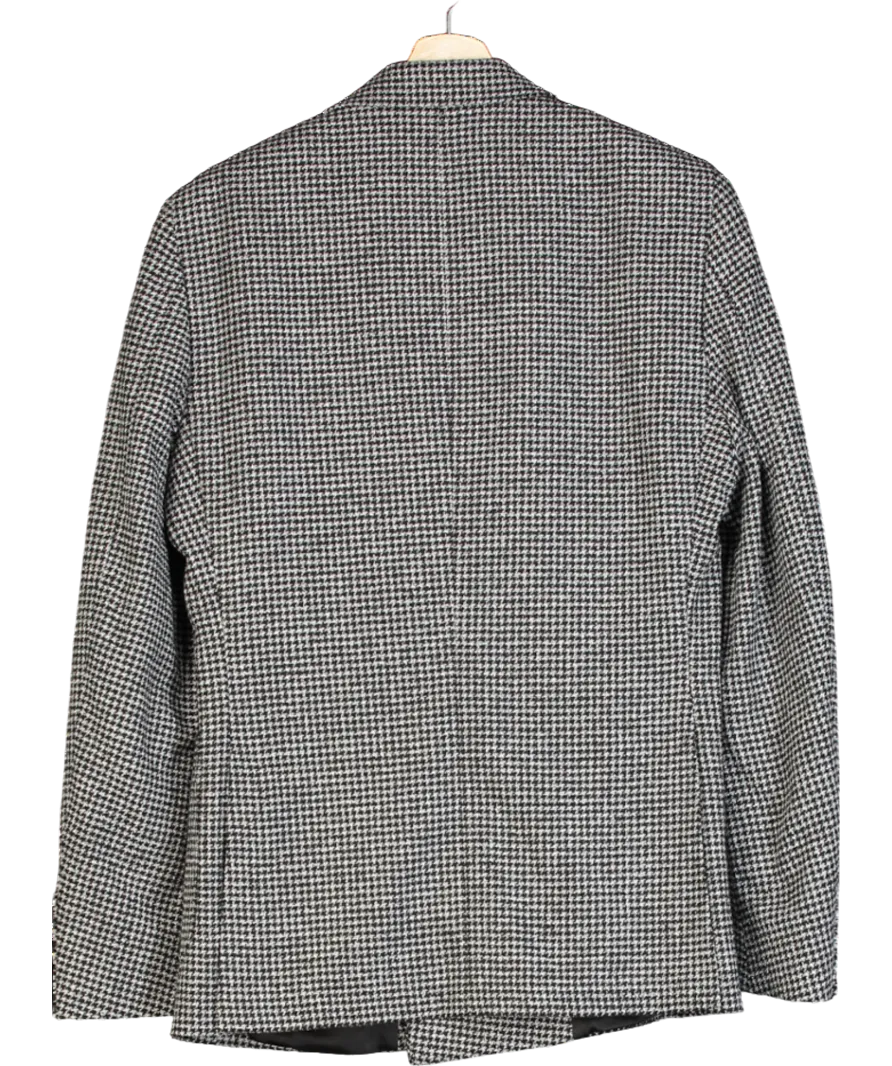 REISS Grey Grange Double-breasted Houndstooth Blazer UK 38" CHEST