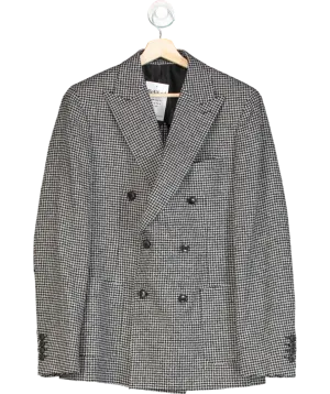 REISS Grey Grange Double-breasted Houndstooth Blazer UK 38" CHEST