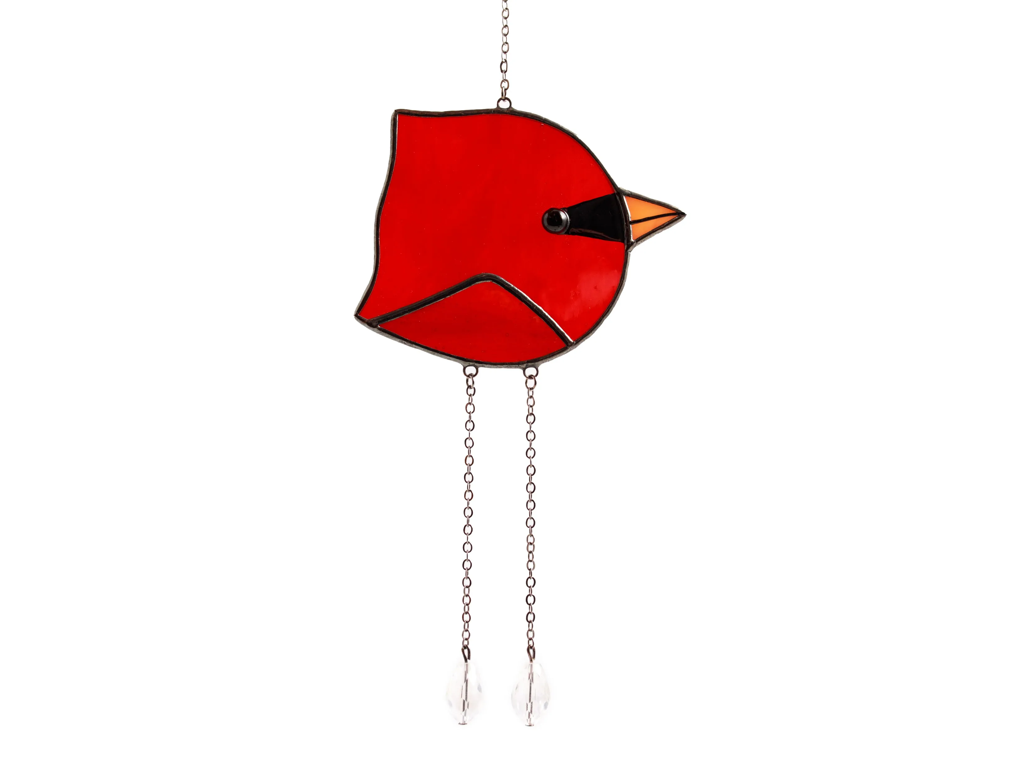 Round Bird Stained glass window hangings, Bird window decor