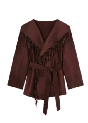 Rowen Fringe Jacket (Oxblood)