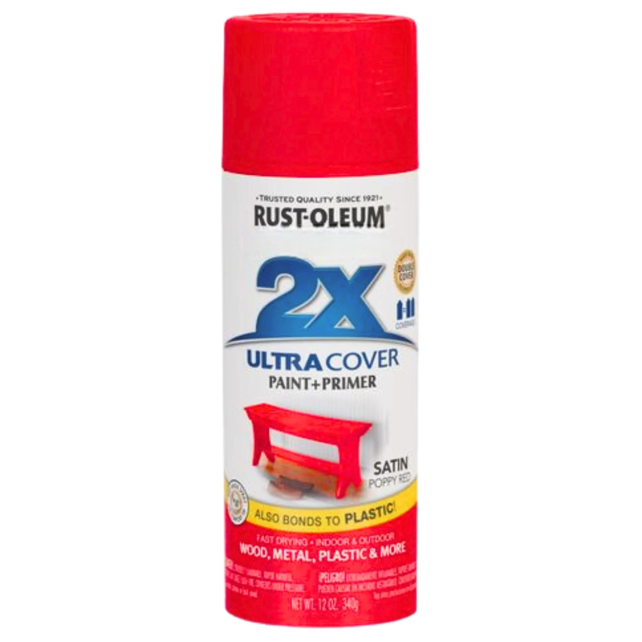 RUSTOLEUM 2X SATIN POPPY RED ULTRACOVER Paint & Primer 286844 (6 Cans)