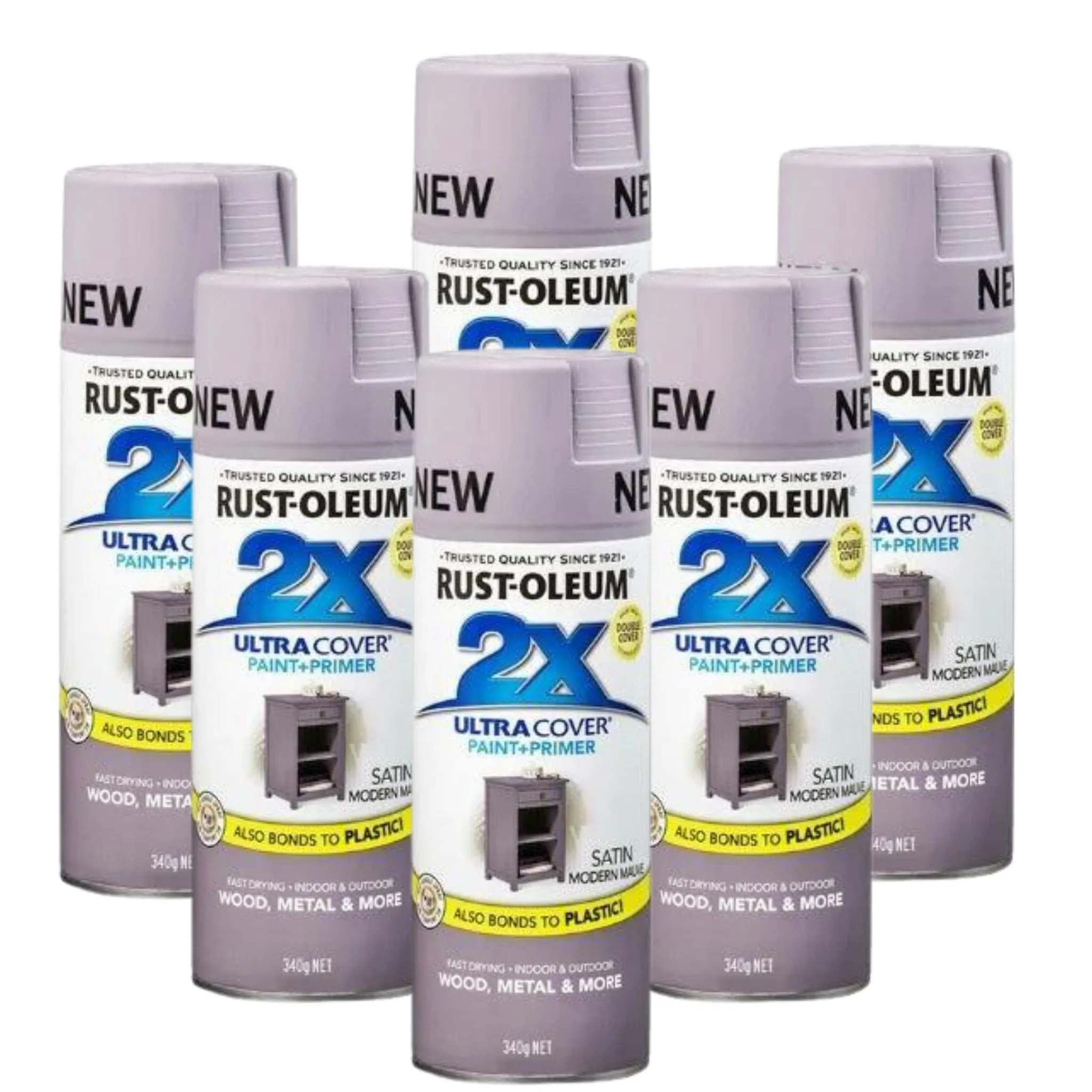 Rustoleum 2X Ultra Cover Spray - Satin Modern Mauve (6 Cans)