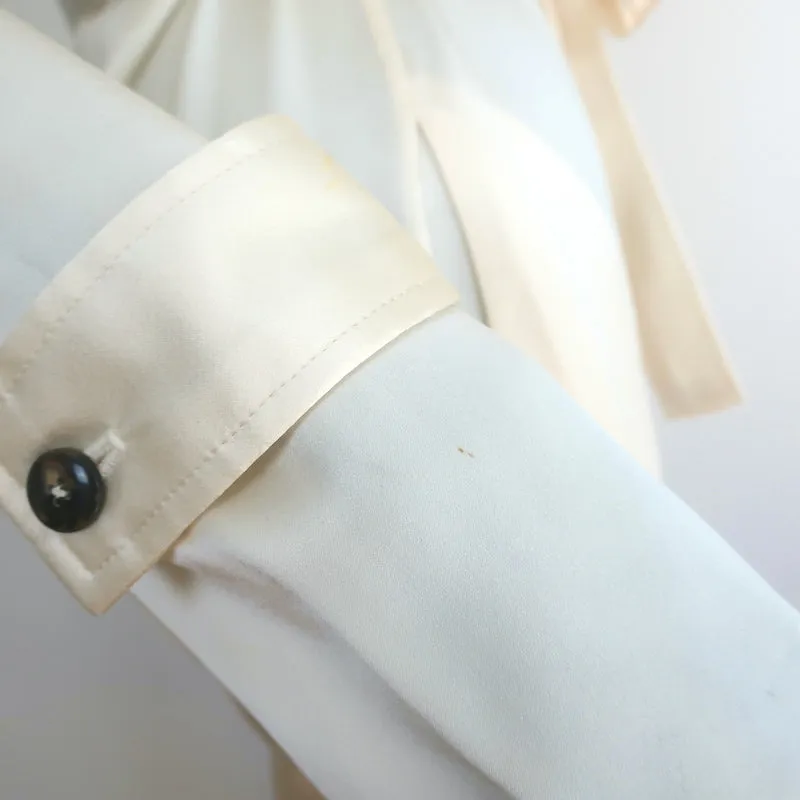 Sablyn Satin Trench Coat Ivory Size Extra Small Belted Long Jacket