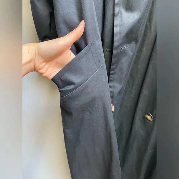 Sanyo black belted trench jacket 22” PTP (M/L)
