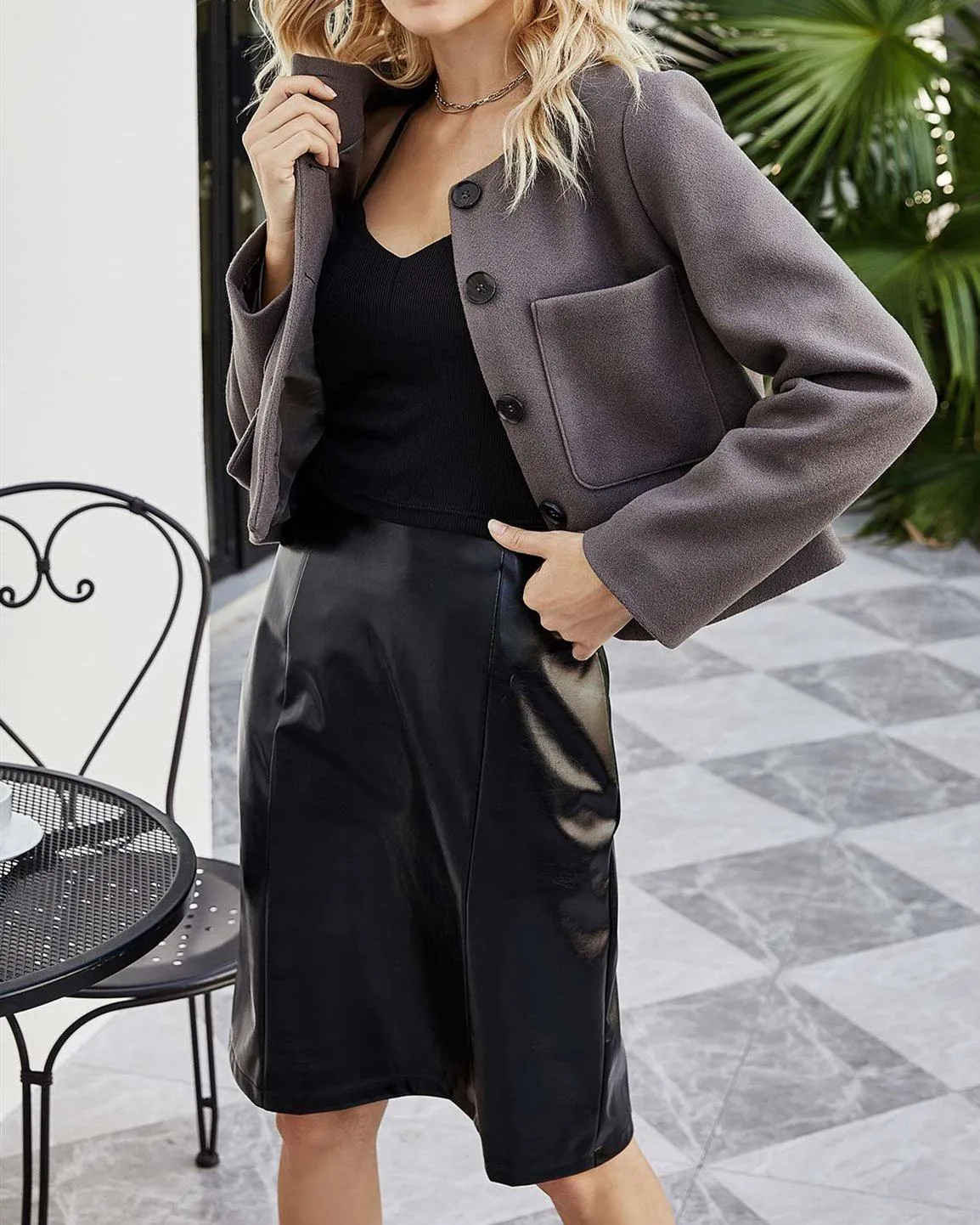 Say Love Me Sweet O-Neck Woolen Coat