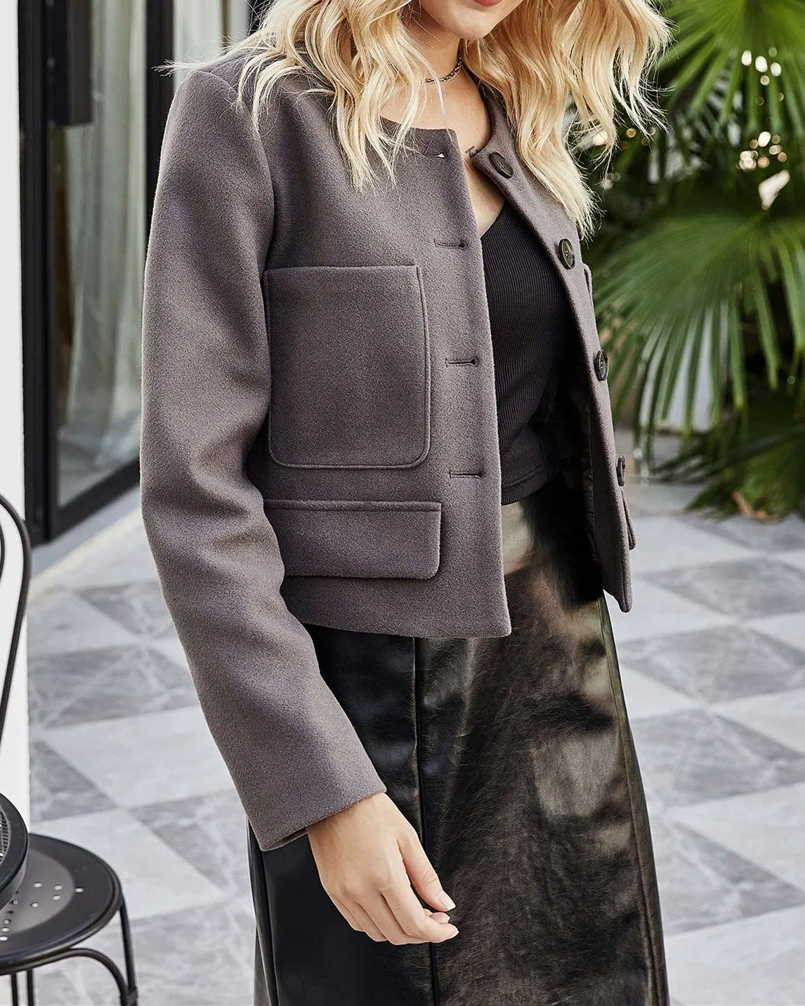 Say Love Me Sweet O-Neck Woolen Coat