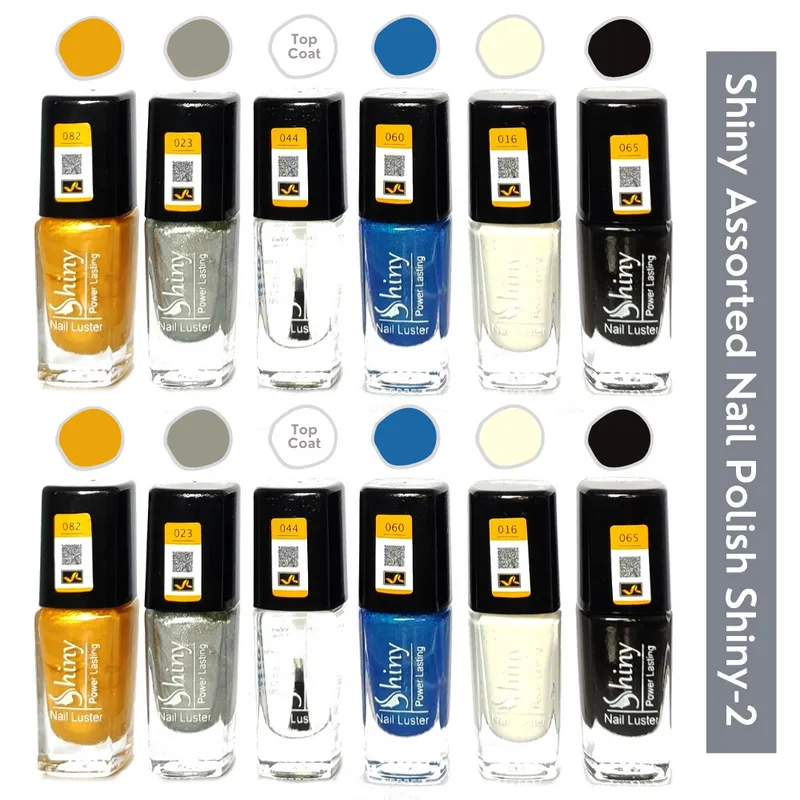 Shiny Assorted Nail Polish Shiny- 2 (Pack of 12, 9.9ML Each)