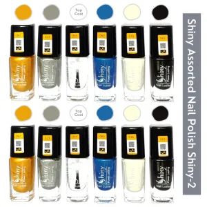 Shiny Assorted Nail Polish Shiny- 2 (Pack of 12, 9.9ML Each)