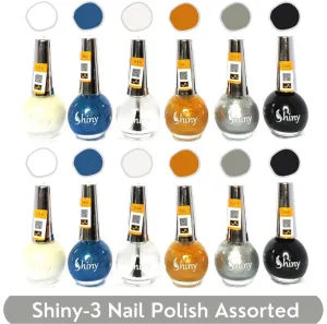 Shiny Assorted Nail Polish Shiny- 3 (Pack of 12, 8ML Each)