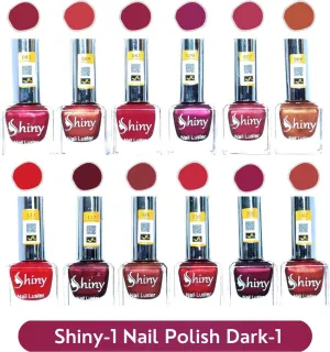 Shiny Dark- 1 Nail Polish Shiny- 1 (Pack of 12, 9.9ML Each)