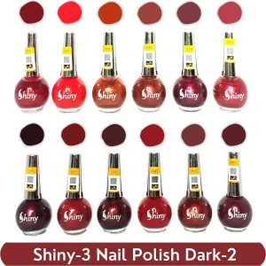 Shiny Dark- 2 Nail Polish Shiny- 3 (Pack of 12, 8ML Each)