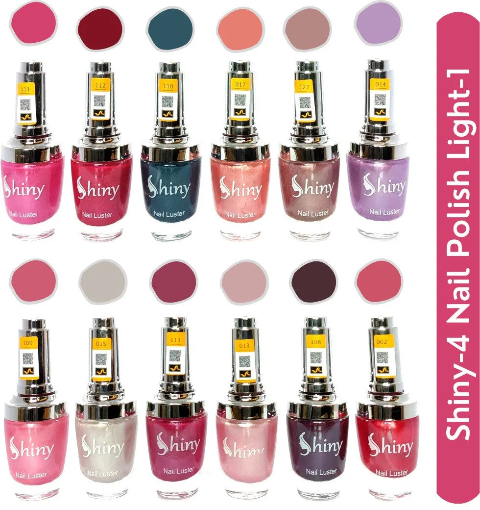 Shiny Light- 1 Nail Polish Shiny-  4 (Pack of 12, 9.9ML Each)