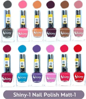 Shiny Matt- 1 Nail Polish Shiny- 1 (Pack of 12, 9.9ML Each)