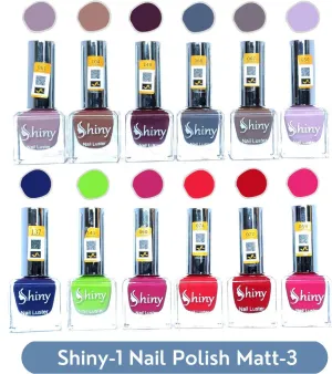 Shiny Matt- 3 Nail Polish Shiny- 1 (Pack of 12, 9.9ML Each)