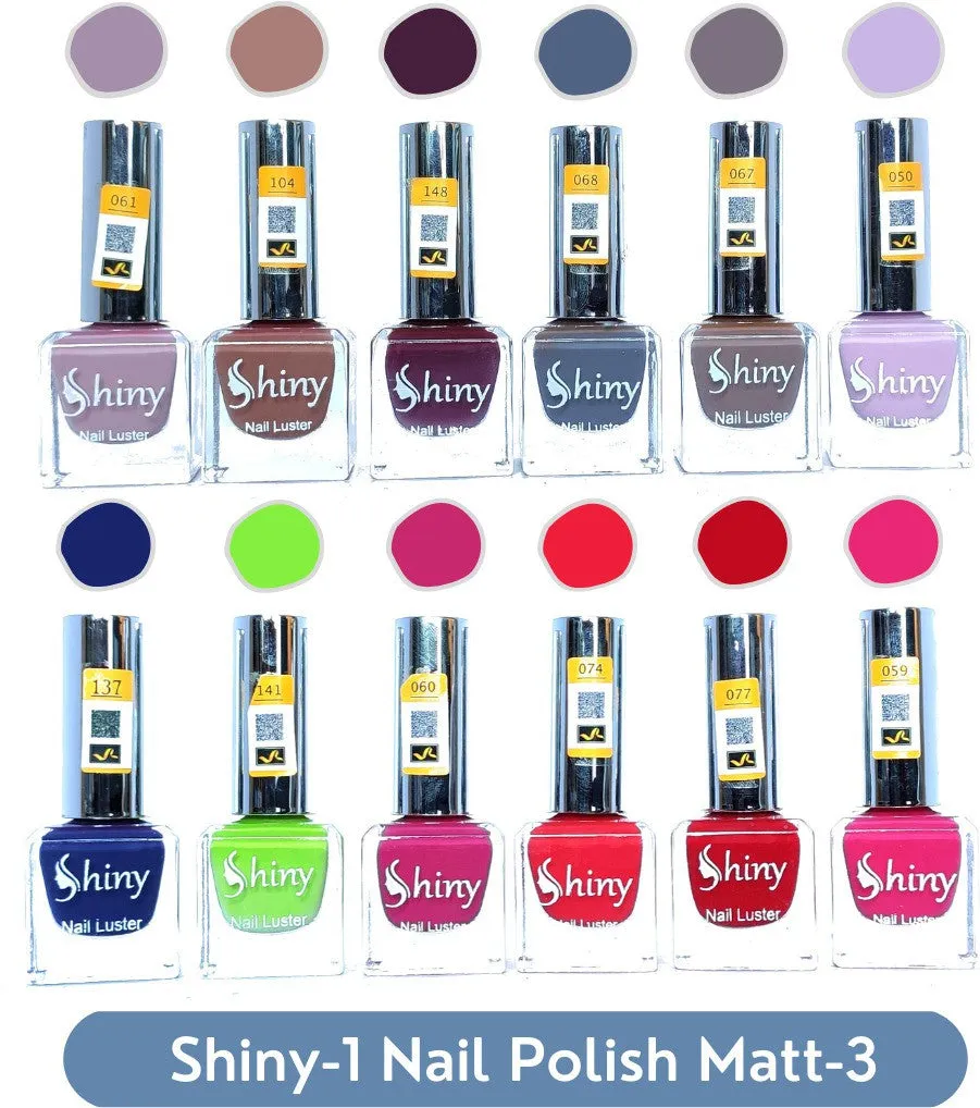 Shiny Matt- 3 Nail Polish Shiny- 1 (Pack of 12, 9.9ML Each)