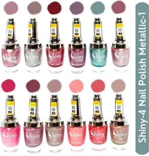 Shiny Mattalic- 1 Nail Polish Shiny-  4 (Pack of 12, 9.9ML Each)