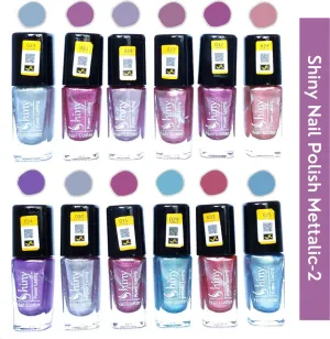 Shiny Mattalic- 2 Nail Polish Shiny- 2 (Pack of 12, 9.9ML Each)