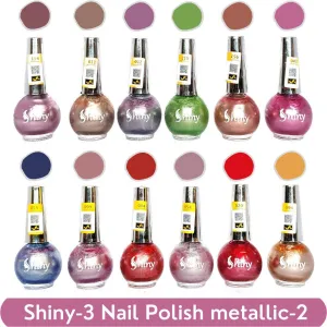 Shiny Mattalic- 2 Nail Polish Shiny- 3 (Pack of 12, 8ML Each)