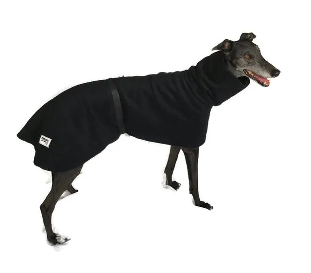 Simply Black Greyhound Deluxe coat rug thick polar fleece washable extra wide neck hoodie