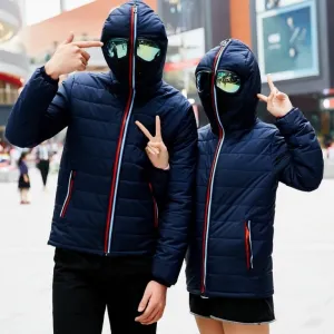 Space Suit Alien Suit Hooded Winter Jacket  with Glasses