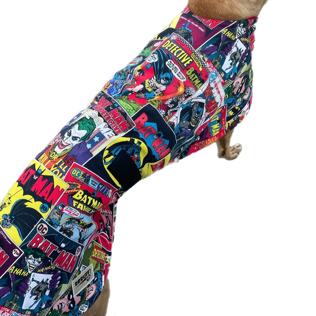 Spring classic style Greyhound coat Batman design in a sturdy cotton & lush fleece washable